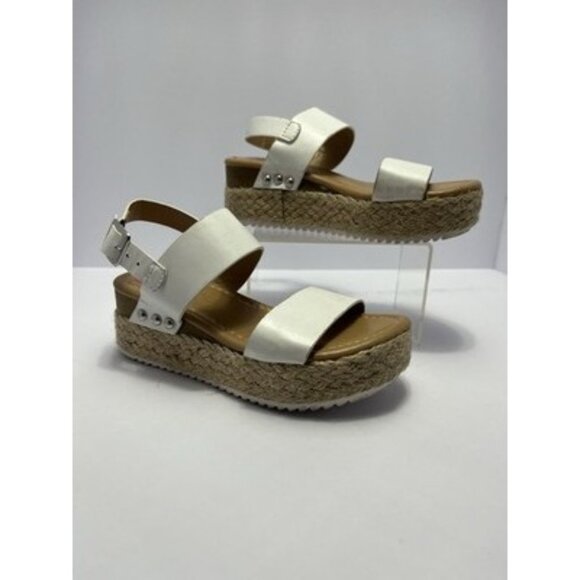 Jessica Carlyle Girls 11 White Strappy Platform Espadrilles Sandals - Picture 2 of 5